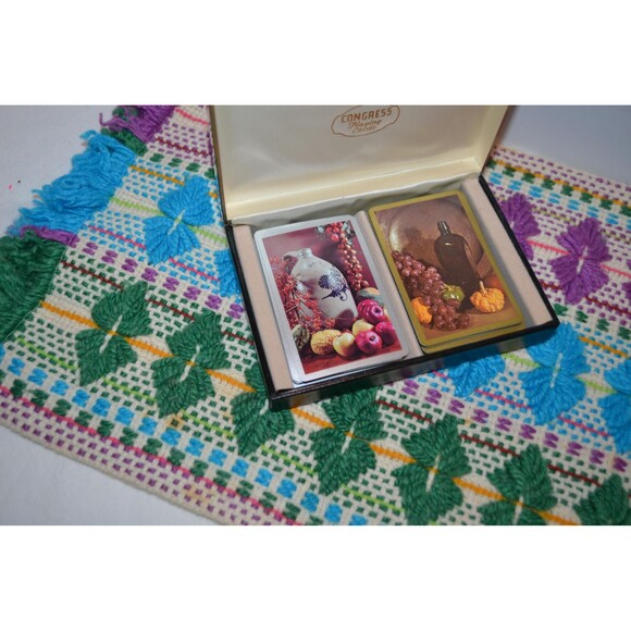 Vintage Playing Cards 1970s Still Life Double Decks in Box - Picture 2 of 5